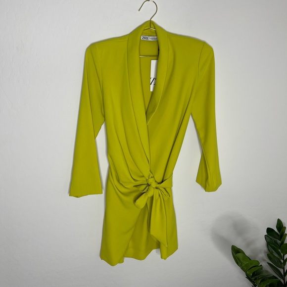 Zara Lime Green Mini Dress - Picture 6 of 9
